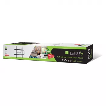 Techly fiksuotas plonas sieninis laikiklis LED TV LCD 23-55 juodas ICA-PLB 162M