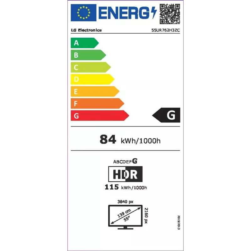 LG 55UR762H3ZC viešbučio televizorius 139,7 cm (55 coliai) 4K Ultra HD 400 cd/m² Smart TV juodas 10 W