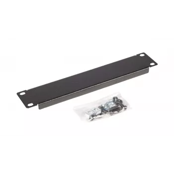 Tuščia panelė EQUIP EZBP-10-B — metalinė, juoda, 1U, 123 g