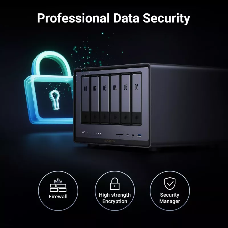Ugreen DXP6800 Pro NAS stalinis kompiuteris Intel® Core™ i5 8 GB DDR5 pilka, juoda