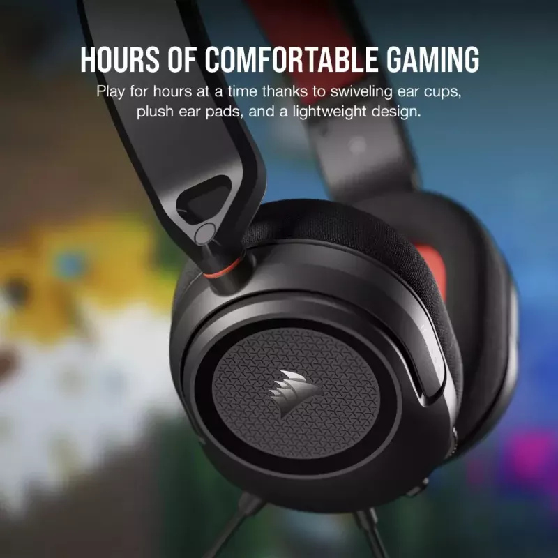 Ausinės Corsair HS35 v2 laidinės žaidimams mėlynos 1,8 m kabelis 470 g