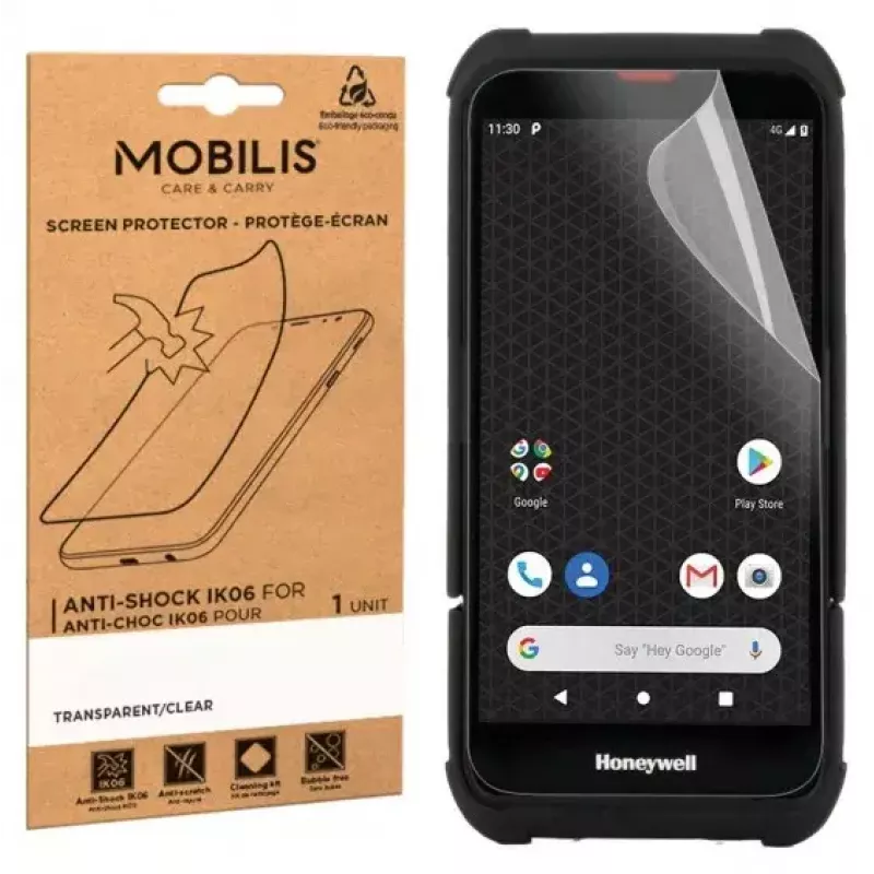 Mobilis 036255 smūgius sugeriantis IK06 ekrano apsauga, skirta Honeywell EDA52 / EDA56 / EDA57, skaidri