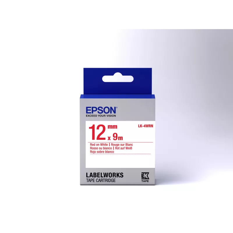 Epson LK-4WRN etikečių kasetė, raudona/balta, 12 mm (9 m)