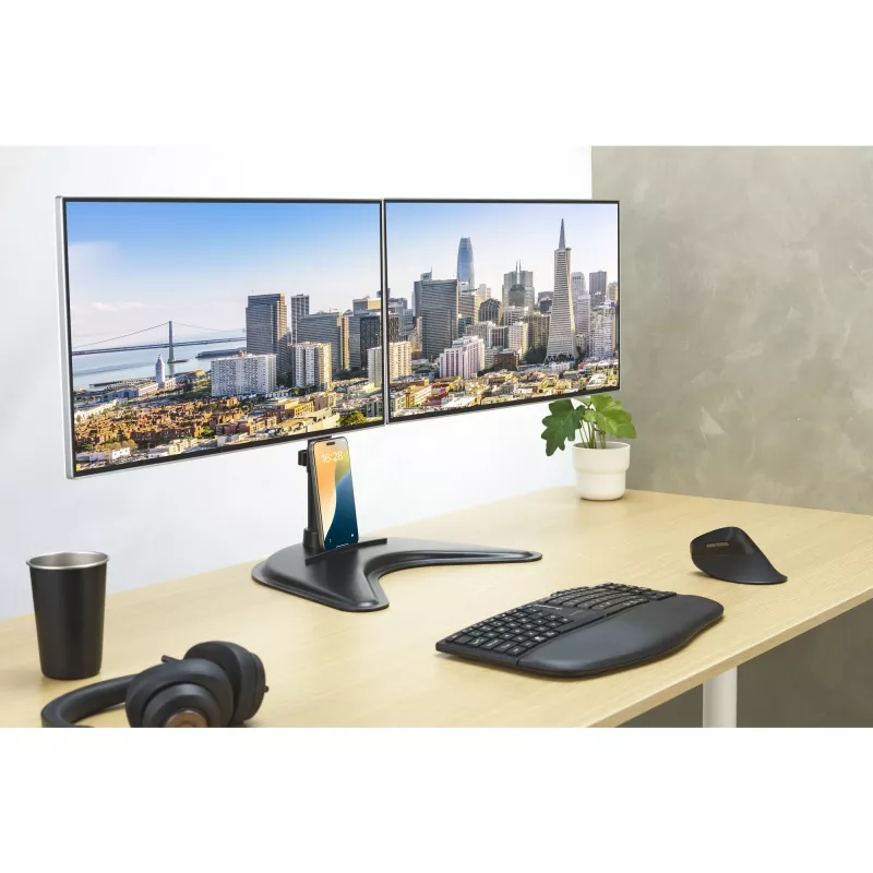 Kensington SmartFit Ergo Freestanding Dual Monitor Stovas, laisvai pastatomas, 20 kg, 68,6 cm (27 colių), 100 x 100 mm, aukščio reguliavimas, juoda