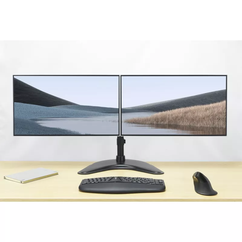 Kensington SmartFit Ergo Freestanding Dual Monitor Stovas, laisvai pastatomas, 20 kg, 68,6 cm (27 colių), 100 x 100 mm, aukščio reguliavimas, juoda
