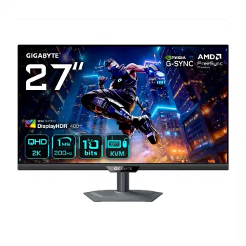 GIGABYTE M27Q2 QD 27 colių QHD žaidimų monitorius - 2560×1440, 200Hz, 1ms, 350 cd/m², FreeSync Premium, DisplayHDR400, HDMI 2.0, DisplayPort 1.4