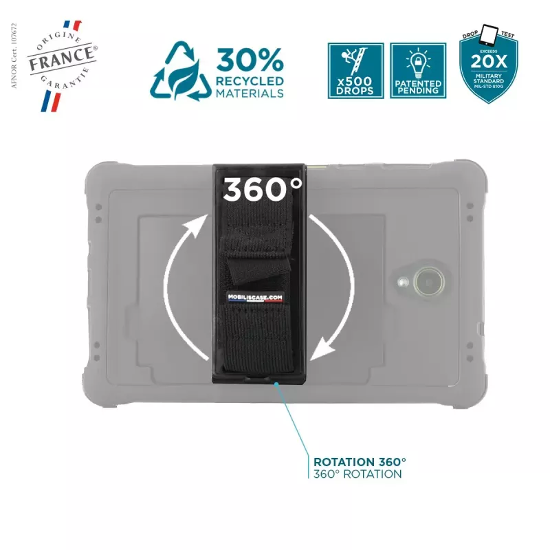 Korpusas Mobilis Galaxy Tab Active5 8 colių Dangtelis 360° Sukamas Rankenos Dirželis Atraminė Kojelė