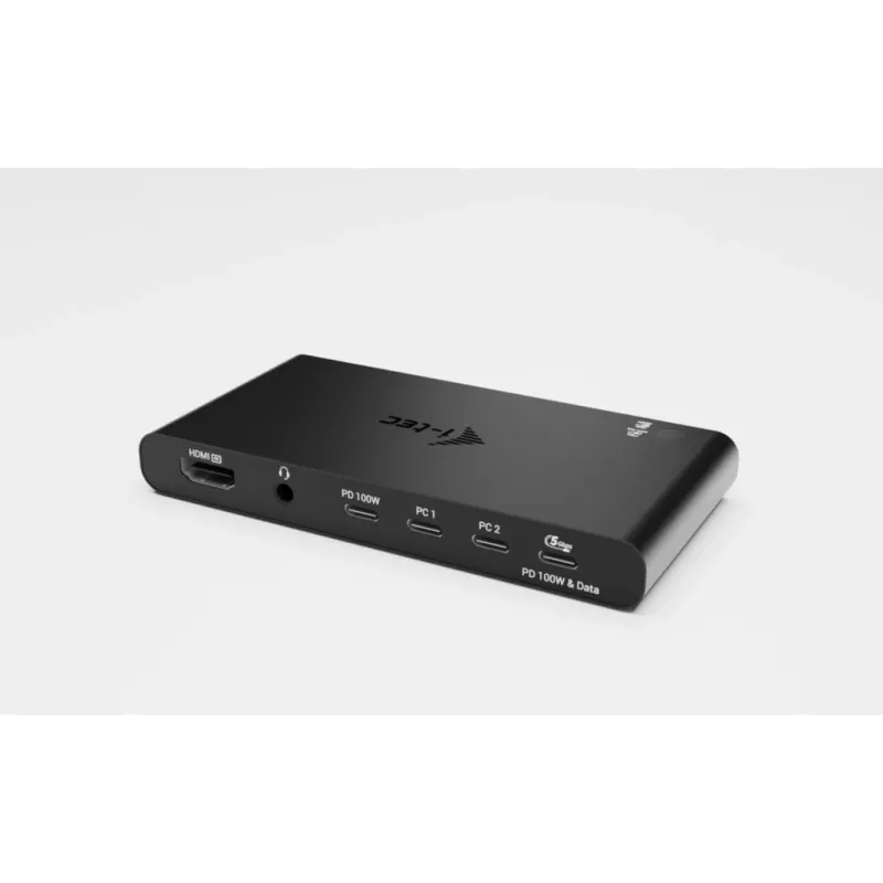 KVM dokavimo stotelė i-tec 2 hostams HDMI, USB-C sąsaja, PD 2×100W, 4K@60Hz, 2×USB-A