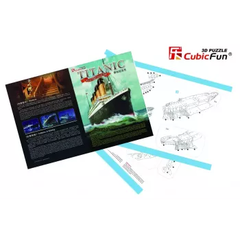 3D dėlionė Cubicfun Titanic Big T4011H — 1024 detalės, mastelinis laivo modelis