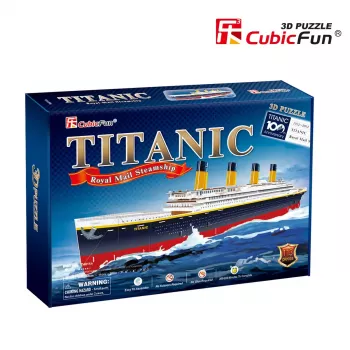 3D dėlionė Cubicfun Titanic Big T4011H — 1024 detalės, mastelinis laivo modelis