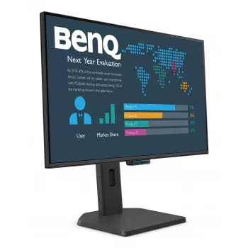 27 colių BenQ FHD verslo monitorius — 1920×1080, 5 ms, IPS tipo 178° žiūrėjimo kampai, matinis, įmontuoti garsiakalbiai, VESA, aukščio reguliavimas