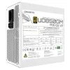 Maitinimo blokas GIGABYTE UD850GM PG5 V2 ICE — 850 W, PCIe Gen 5.1, 80 PLUS Gold, pilnai modulinis, 120 mm ventiliatorius, ATX 3.1, UK kištukas, baltas