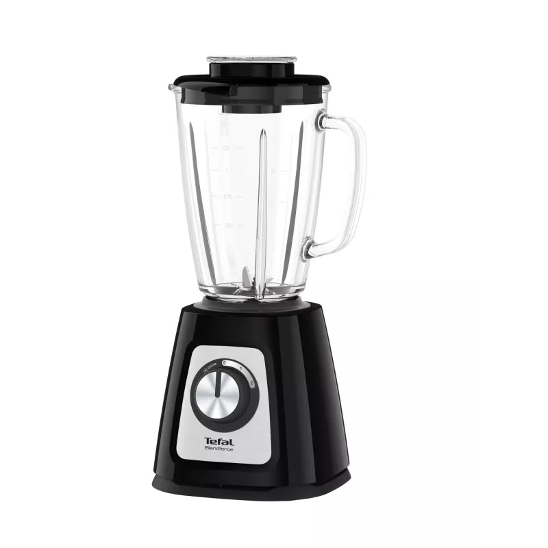 Stalinis blenderis Tefal BL4358 — 800 W, 1,25 l stiklinis indas, ledo smulkinimas, juoda/šlifuotas plienas