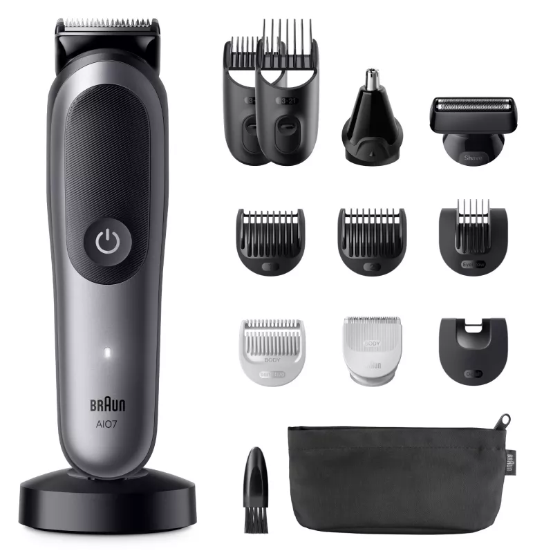 Braun All-in-One Series 7 AIO7560 belaidis 13 viename rinkinys, juodas/pilkas