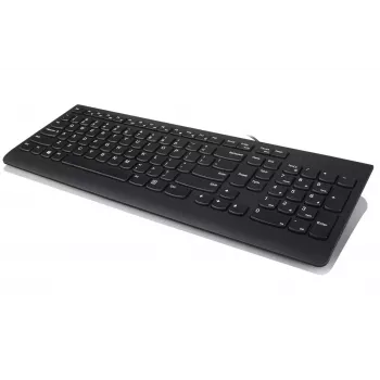 Laidinė klaviatūros ir pelės rinkinys Lenovo 300 — Pilno dydžio QWERTY JAV anglų, USB, juoda, 1,8 m laidas, pelė 1600 DPI