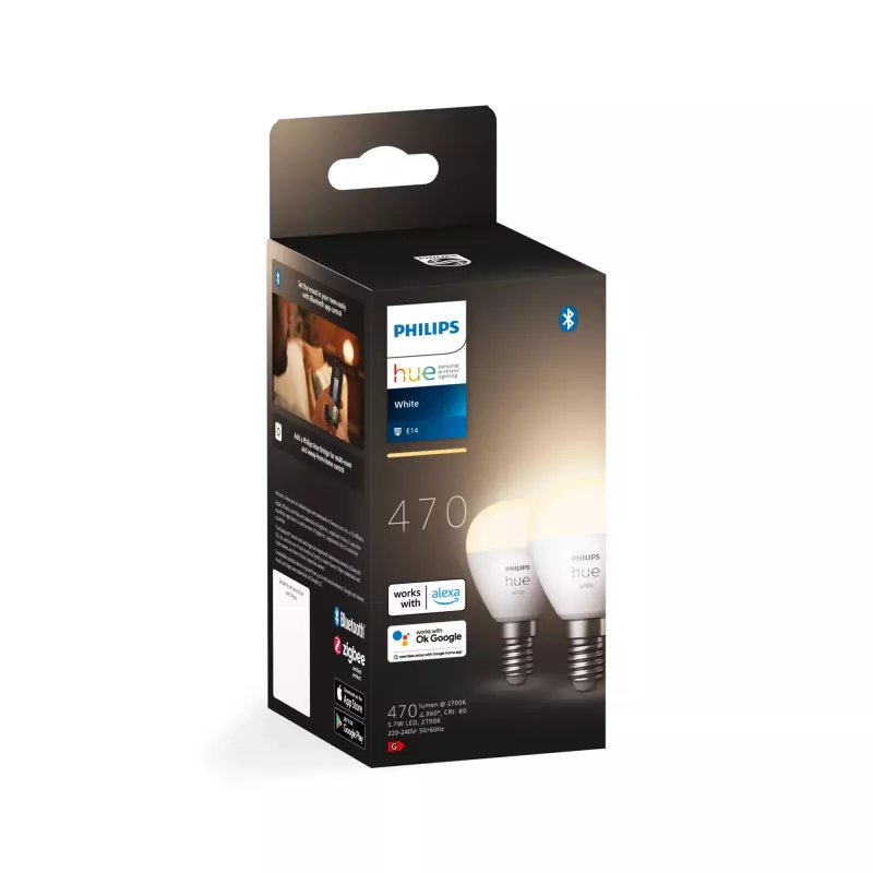 LED lemputė Philips Hue White Lustre E14 Bluetooth Zigbee 2 vnt.