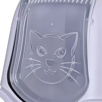 Uždaras katės tualetas DIAMENTIQ BAYA šviesiai pilka/tamsiai pilka 55,5×40×38,7 cm, plastikas, reversinės durelės