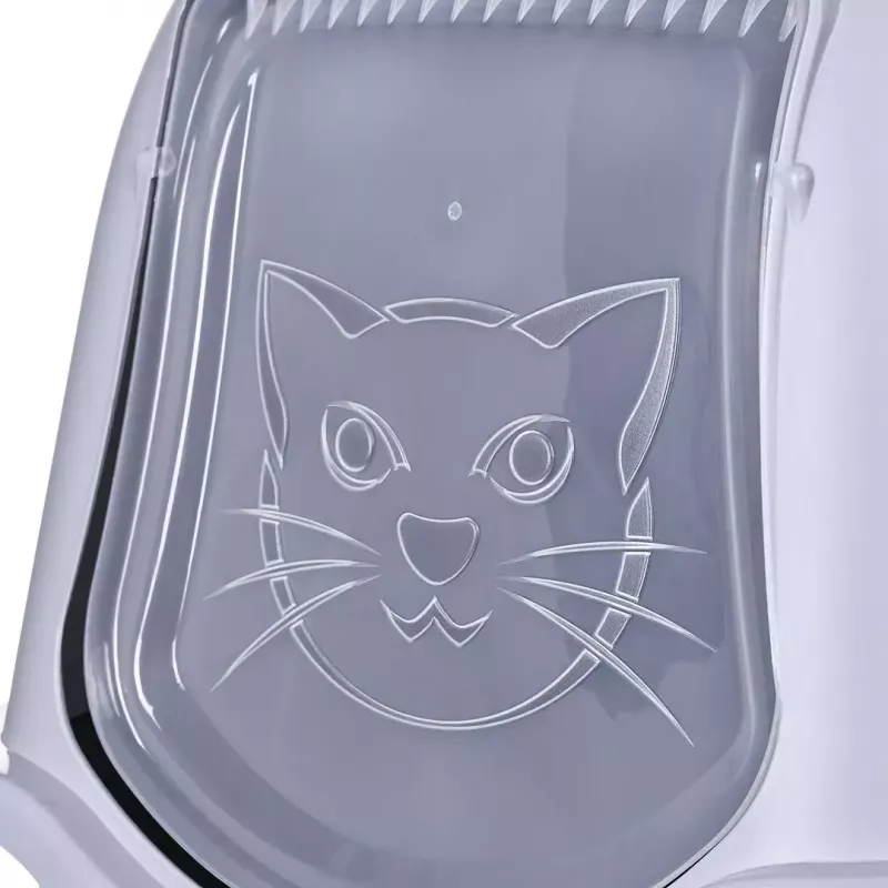 Uždaras katės tualetas DIAMENTIQ BAYA šviesiai pilka/tamsiai pilka 55,5×40×38,7 cm, plastikas, reversinės durelės