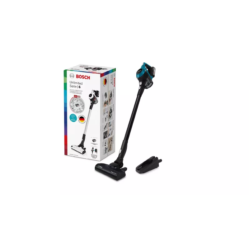 Bosch Serie 6 BBS611LAG belaidis 2-in-1 šluotinis siurblys, 0,3 L, 2,5 Ah, mėlynas