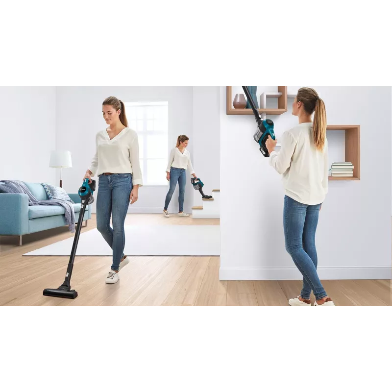 Bosch Serie 6 BBS611LAG belaidis 2-in-1 šluotinis siurblys, 0,3 L, 2,5 Ah, mėlynas