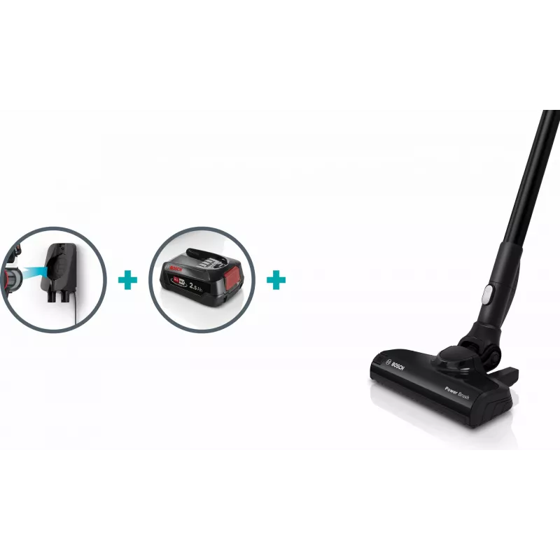 Bosch Serie 6 BBS611LAG belaidis 2-in-1 šluotinis siurblys, 0,3 L, 2,5 Ah, mėlynas