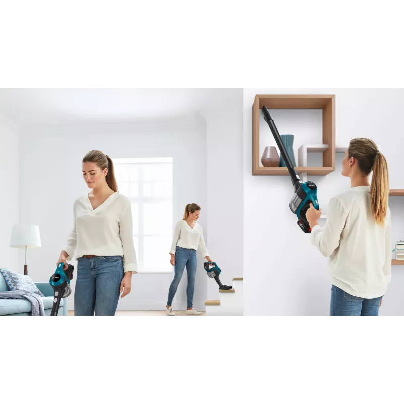 Bosch Serie 6 BBS611LAG belaidis 2-in-1 šluotinis siurblys, 0,3 L, 2,5 Ah, mėlynas
