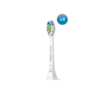 Dantų šepetėlio galvutės Philips HX6068/87 Optimal White, 8 vnt., baltos, vidutinio kietumo šereliai, 3 mėn. keitimo intervalas