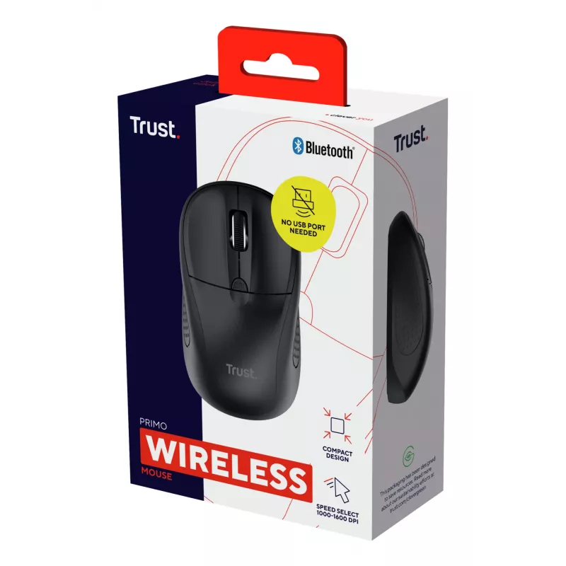 Trust Primo kelioninė ambidekstrinė Bluetooth optinė pelė 1600 DPI