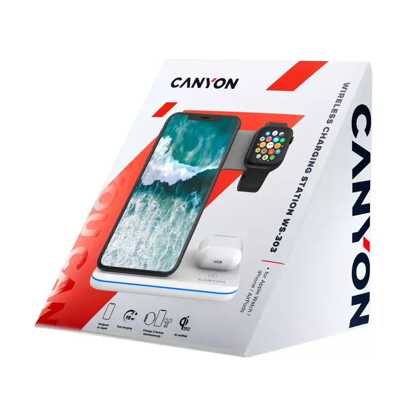 Sieninis įkroviklis Canyon WS-303 Baltas Greitasis Įkrovimas