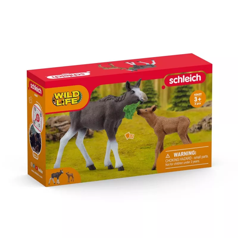 Figūrų rinkinys Schleich WILD LIFE Briedžių šeima – realistiniai gyvūnų modeliai, 3+ metai, įvairiaspalvis