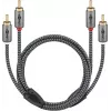 Garso kabelis WENTRONIC Goobay 65292 — 2×RCA patinas – 2×RCA patinas, 1 m, varis, auksuotas, magnetiškai ekranuotas