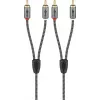 Garso kabelis WENTRONIC Goobay 65292 — 2×RCA patinas – 2×RCA patinas, 1 m, varis, auksuotas, magnetiškai ekranuotas