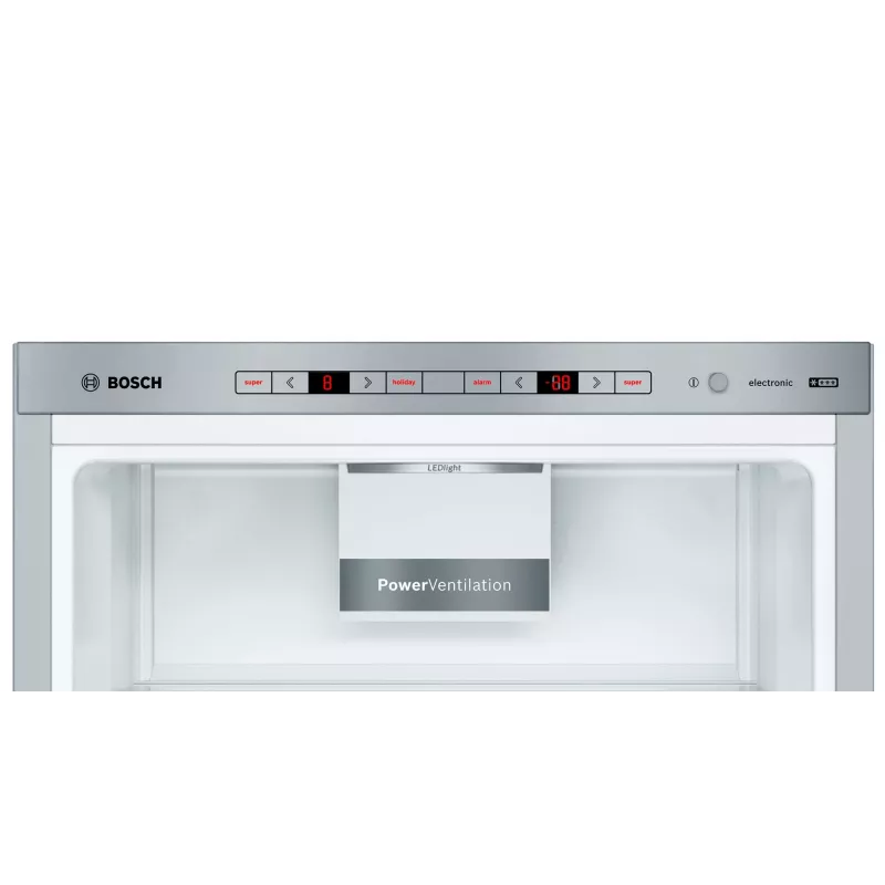 Bosch Serie 6 KGE39AICA laisvai stovintis šaldytuvas-šaldiklis, 343 L, nerūdijantis plienas