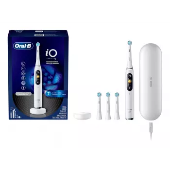Elektrinis dantų šepetėlis Oral‑B iO Series 9 Luxe Edition — White Alabaster