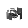 Korpusas DeepCool MATREXX 40 3FS Micro Tower — Micro ATX/Mini-ITX, grūdintas stiklas, 3x140/2x120 ventiliatoriai, GPU iki 320 mm, 2x3.5 colio + 2x2.5 colio, juodas