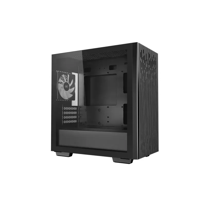 Korpusas DeepCool MATREXX 40 3FS Micro Tower — Micro ATX/Mini-ITX, grūdintas stiklas, 3x140/2x120 ventiliatoriai, GPU iki 320 mm, 2x3.5 colio + 2x2.5 colio, juodas