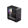 Korpusas DeepCool MATREXX 40 3FS Micro Tower — Micro ATX/Mini-ITX, grūdintas stiklas, 3x140/2x120 ventiliatoriai, GPU iki 320 mm, 2x3.5 colio + 2x2.5 colio, juodas