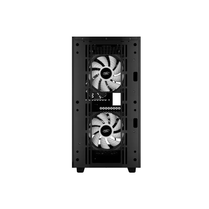 Korpusas DeepCool MATREXX 40 3FS Micro Tower — Micro ATX/Mini-ITX, grūdintas stiklas, 3x140/2x120 ventiliatoriai, GPU iki 320 mm, 2x3.5 colio + 2x2.5 colio, juodas