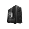Korpusas DeepCool MATREXX 40 3FS Micro Tower — Micro ATX/Mini-ITX, grūdintas stiklas, 3x140/2x120 ventiliatoriai, GPU iki 320 mm, 2x3.5 colio + 2x2.5 colio, juodas