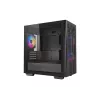 Korpusas DeepCool MATREXX 40 3FS Micro Tower — Micro ATX/Mini-ITX, grūdintas stiklas, 3x140/2x120 ventiliatoriai, GPU iki 320 mm, 2x3.5 colio + 2x2.5 colio, juodas