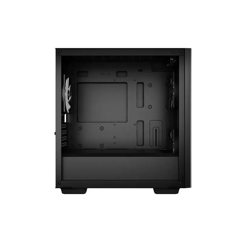 Korpusas DeepCool MATREXX 40 3FS Micro Tower — Micro ATX/Mini-ITX, grūdintas stiklas, 3x140/2x120 ventiliatoriai, GPU iki 320 mm, 2x3.5 colio + 2x2.5 colio, juodas