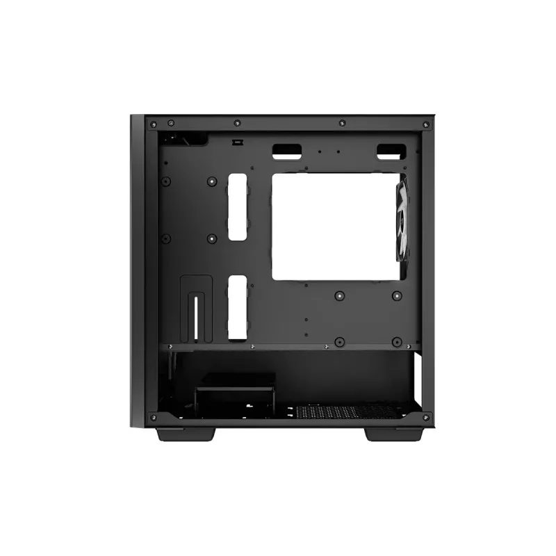 Korpusas DeepCool MATREXX 40 3FS Micro Tower — Micro ATX/Mini-ITX, grūdintas stiklas, 3x140/2x120 ventiliatoriai, GPU iki 320 mm, 2x3.5 colio + 2x2.5 colio, juodas