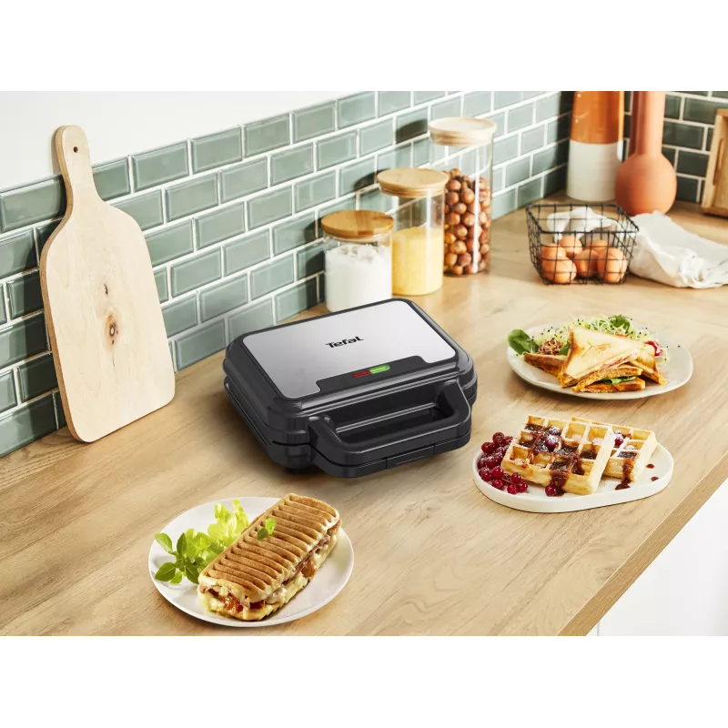 Sumuštinių keptuvė Tefal SW383D10 700 W juoda, nerūdijantis plienas