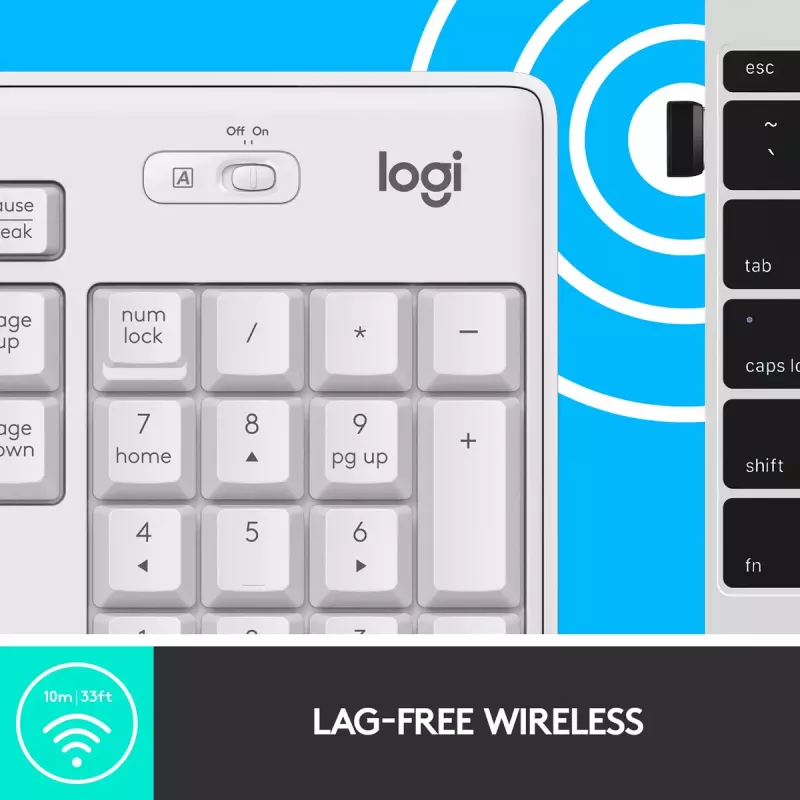 Belaidis klaviatūros ir pelės rinkinys Logitech MK295 Silent (baltas, AZERTY)