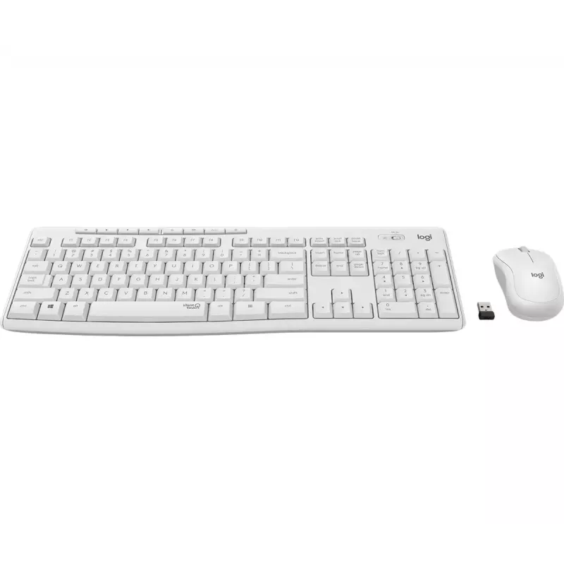 Belaidis klaviatūros ir pelės rinkinys Logitech MK295 Silent (baltas, AZERTY)