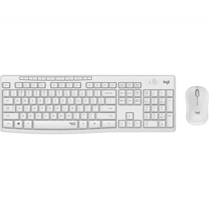 Belaidis klaviatūros ir pelės rinkinys Logitech MK295 Silent (baltas, AZERTY)