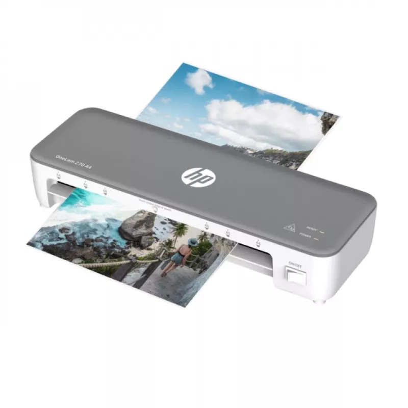 HP OneLam 270 A4 karštas laminavimo aparatas 270 mm/min pilka, balta