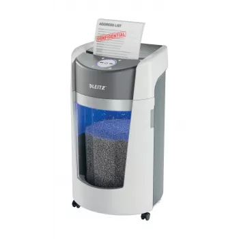 Leitz IQ OptiMax Office popieriaus smulkintuvas, kryžminis pjovimas, P5, 35 l, baltas