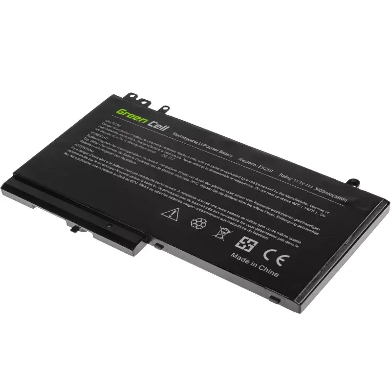 Baterija Green Cell DE117, skirta DELL Latitude 11 3150/3160, 12/E5250/E5270 – LiPo 11,1V 3400 mAh, 4 elementai, juoda