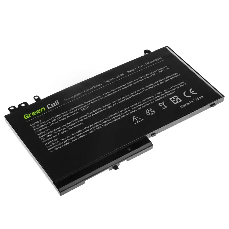 Baterija Green Cell DE117, skirta DELL Latitude 11 3150/3160, 12/E5250/E5270 – LiPo 11,1V 3400 mAh, 4 elementai, juoda